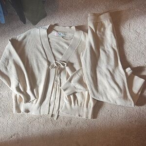 Free People Cream Solar Beach Knit Set